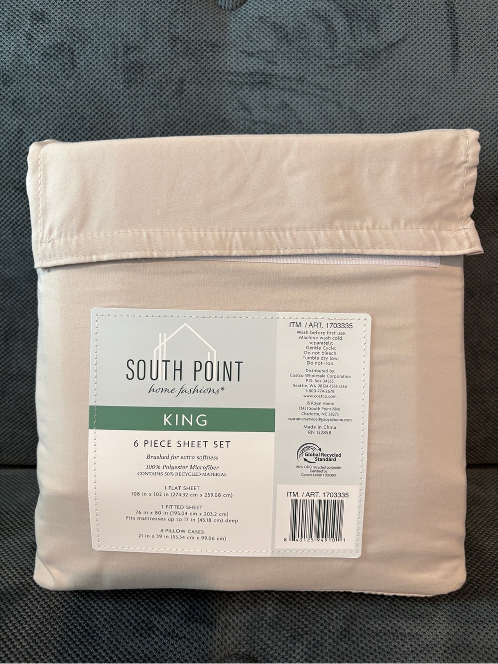 South Point King 6-Piece Sheet Set in Soft beige